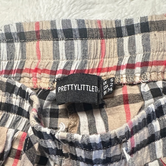 Fashion Nova Plaid Trousers - Black, Red, Beige - Picture 3 of 3